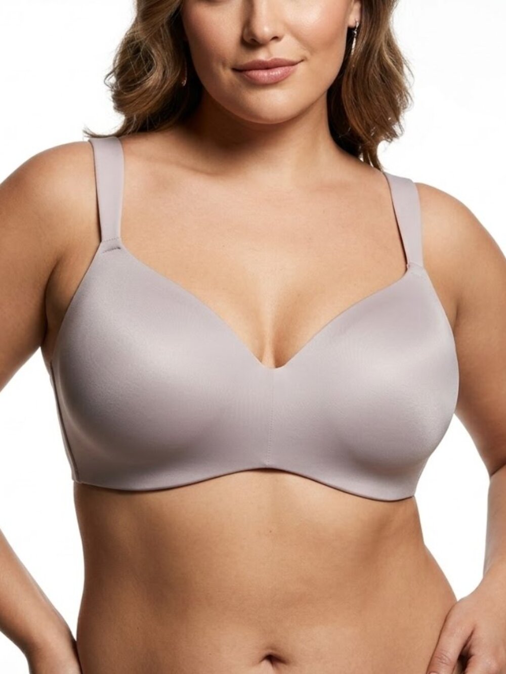 Cacique Minimalist Gray Lightly Lined Wireless T-Shirt Bra 44DD Comfort Basic